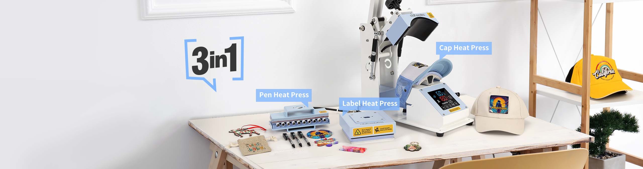 3-in-1 Craft Hobby Combo Heat Press 